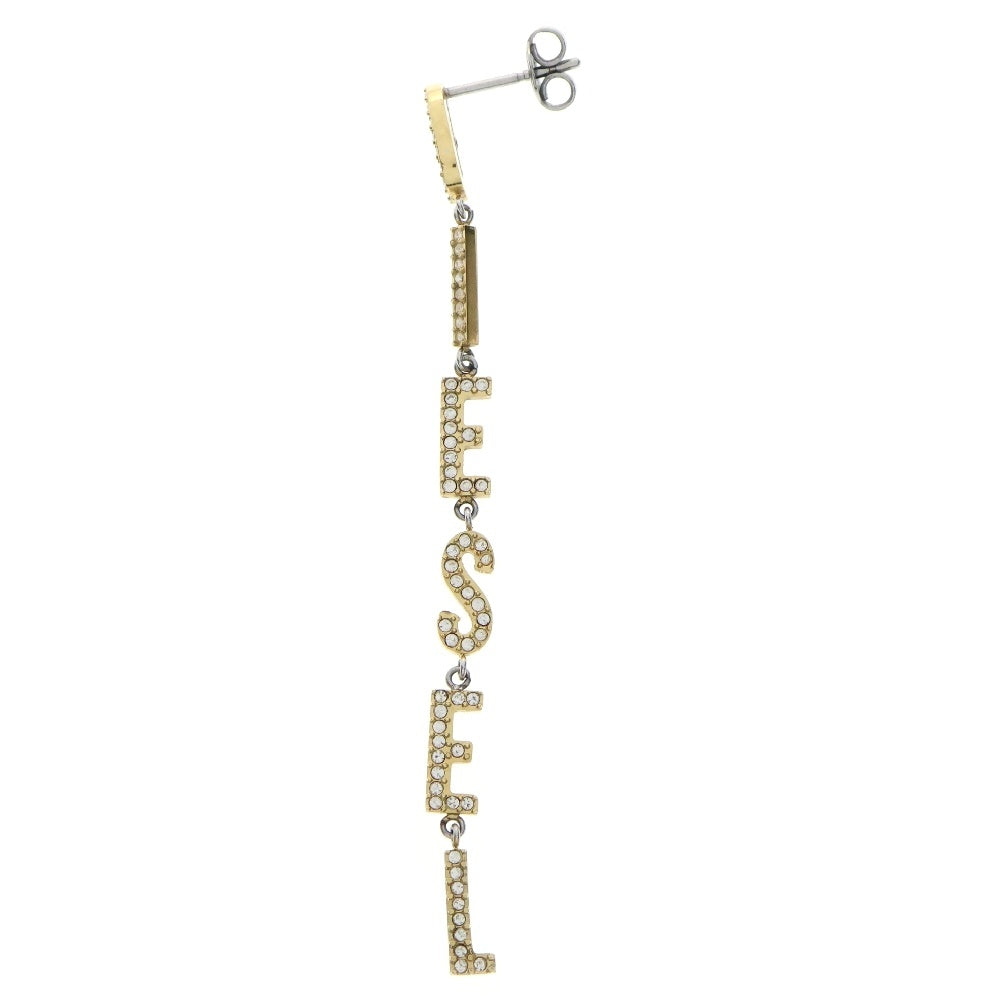 DIESEL(ディーゼル) Two Tone Stainless Steel Drop Earring トゥー トーン ステンレス スチール ドロップ イヤリング ピアス ゴールド DX1546931