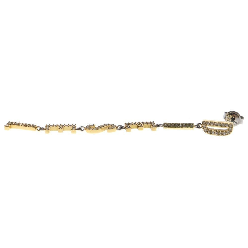 DIESEL(ディーゼル) Two Tone Stainless Steel Drop Earring トゥー トーン ステンレス スチール ドロップ イヤリング ピアス ゴールド DX1546931