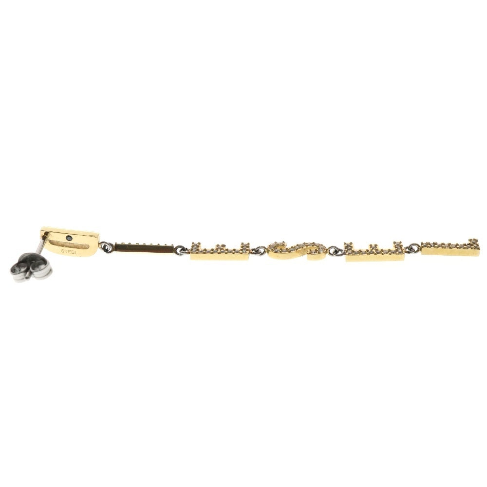 DIESEL(ディーゼル) Two Tone Stainless Steel Drop Earring トゥー トーン ステンレス スチール ドロップ イヤリング ピアス ゴールド DX1546931