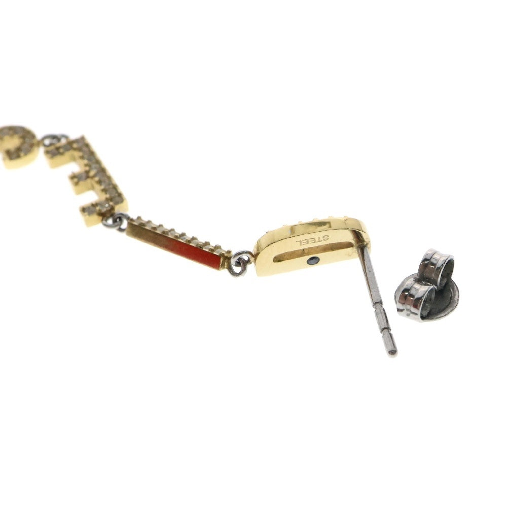 DIESEL(ディーゼル) Two Tone Stainless Steel Drop Earring トゥー トーン ステンレス スチール ドロップ イヤリング ピアス ゴールド DX1546931