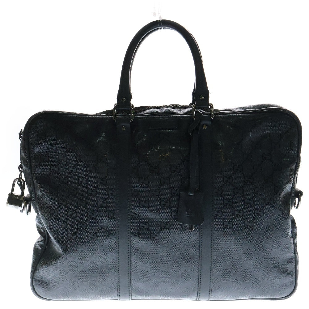 GUCCI(グッチ) GGインプリメ ディアメンテ ビジネス ハンドバッグ PVC レザー ブラック 208463