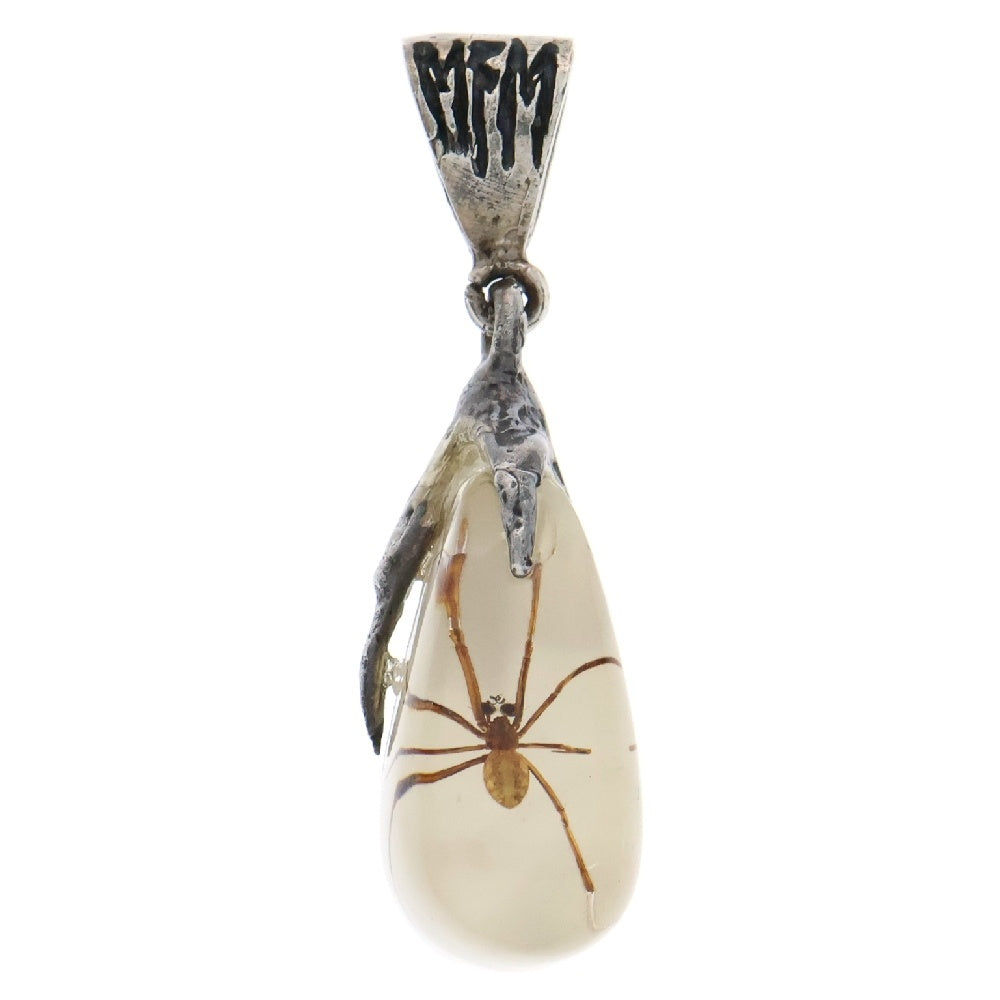 MFM(エムエフエム) TEAR DROP PENDANT NECKLACE ティアドロップ スパイダー ペンダントトップ ネックレス ホワイト/シルバー