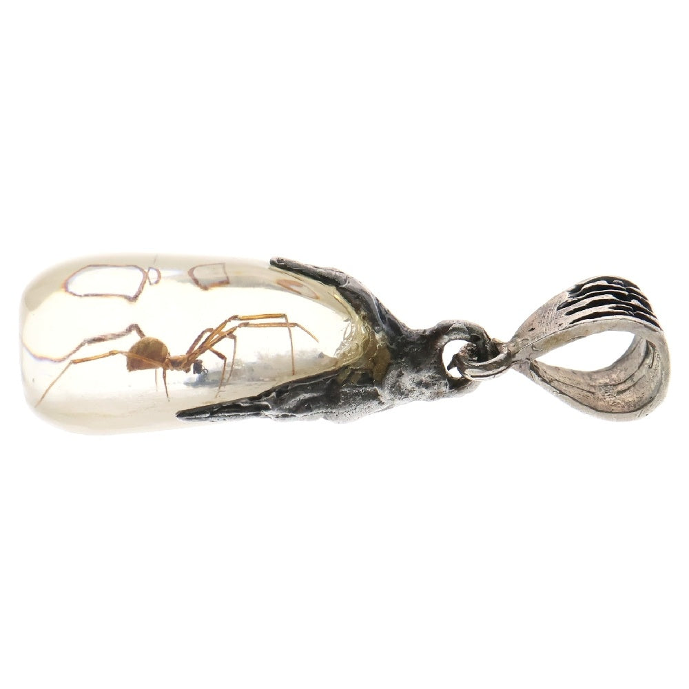 MFM(エムエフエム) TEAR DROP PENDANT NECKLACE ティアドロップ スパイダー ペンダントトップ ネックレス ホワイト/シルバー