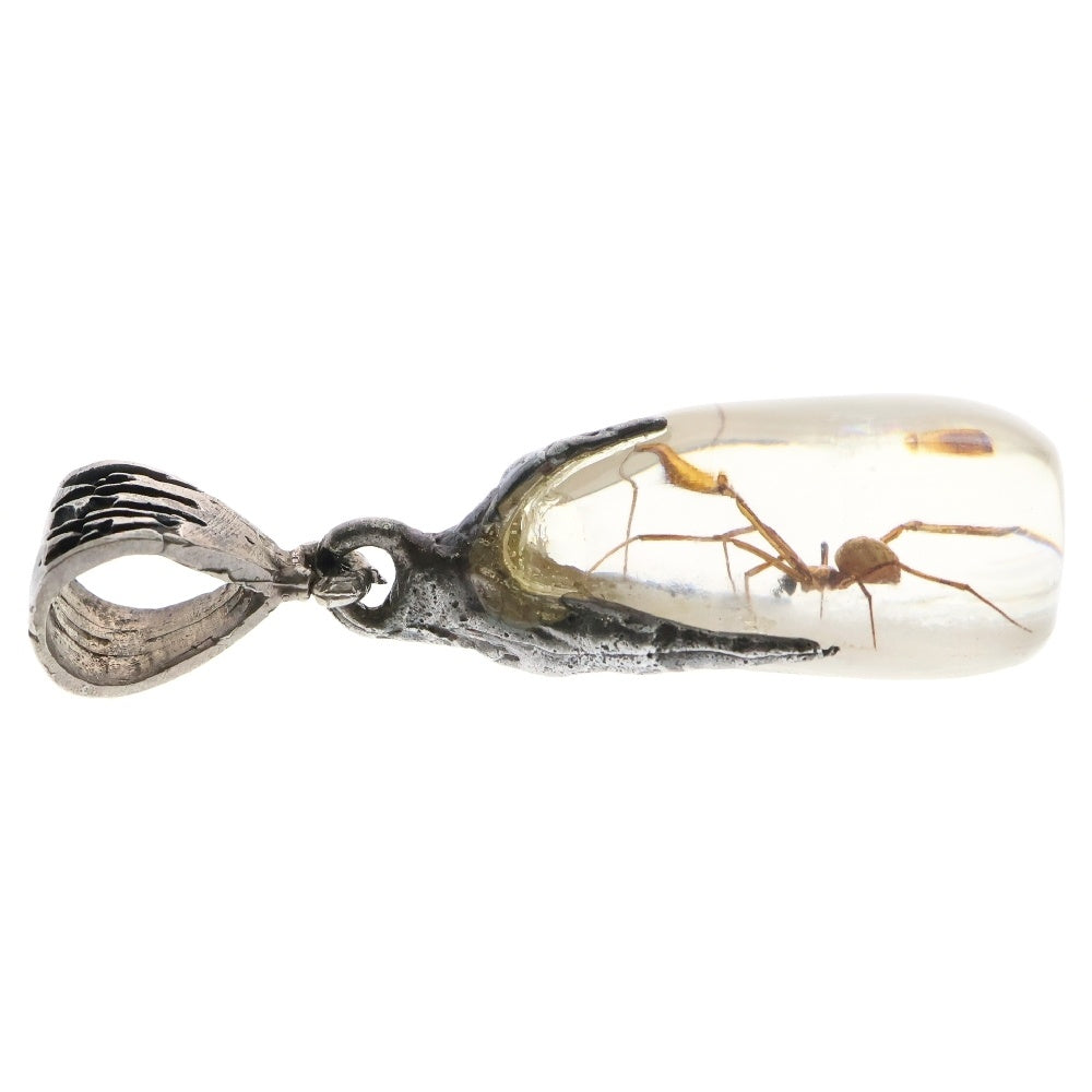 MFM(エムエフエム) TEAR DROP PENDANT NECKLACE ティアドロップ スパイダー ペンダントトップ ネックレス ホワイト/シルバー