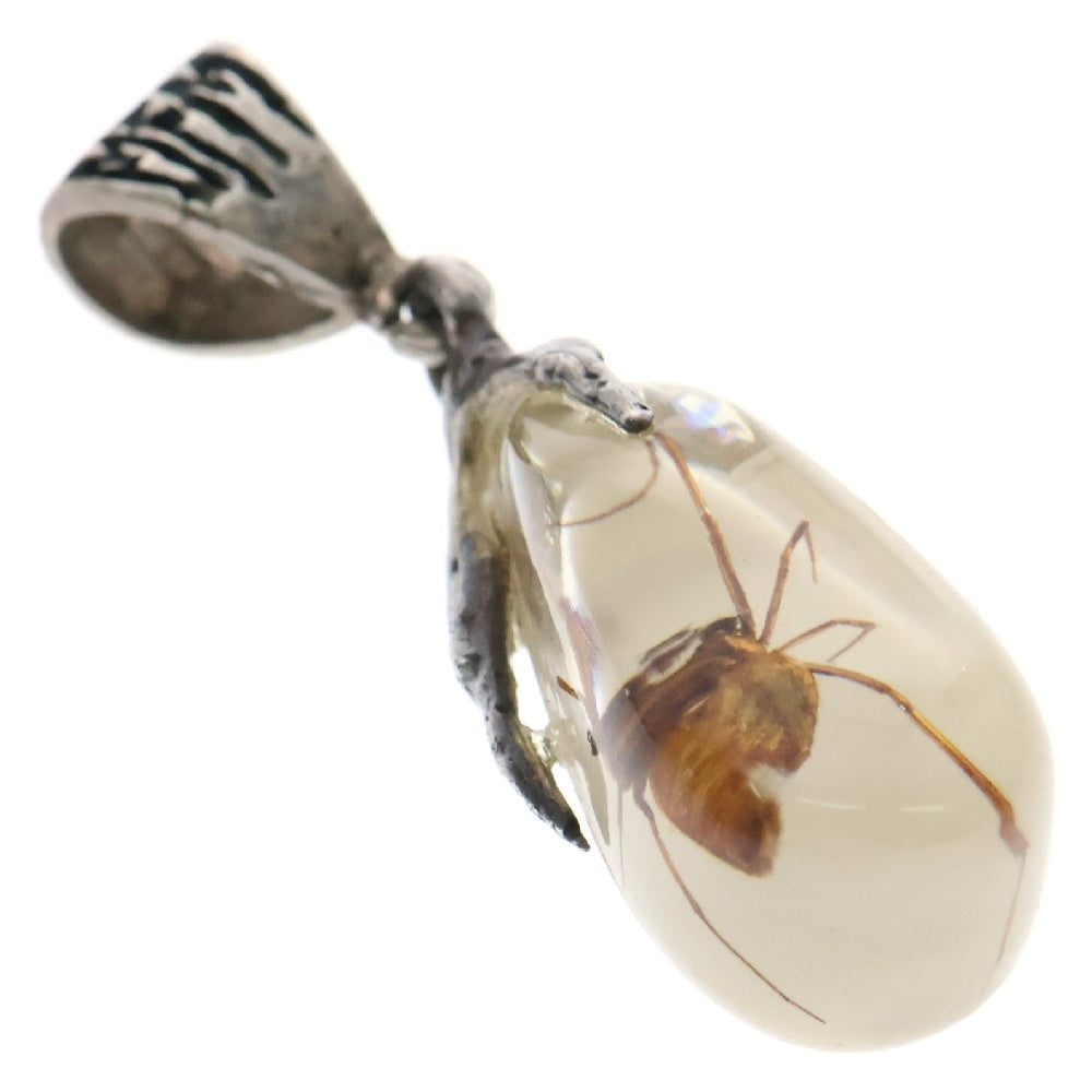 MFM(エムエフエム) TEAR DROP PENDANT NECKLACE ティアドロップ スパイダー ペンダントトップ ネックレス ホワイト/シルバー