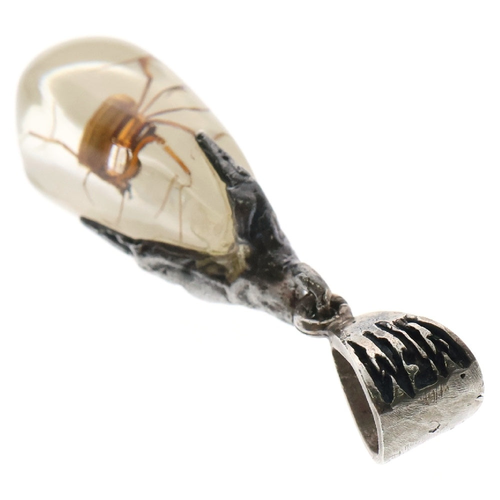 MFM(エムエフエム) TEAR DROP PENDANT NECKLACE ティアドロップ スパイダー ペンダントトップ ネックレス ホワイト/シルバー