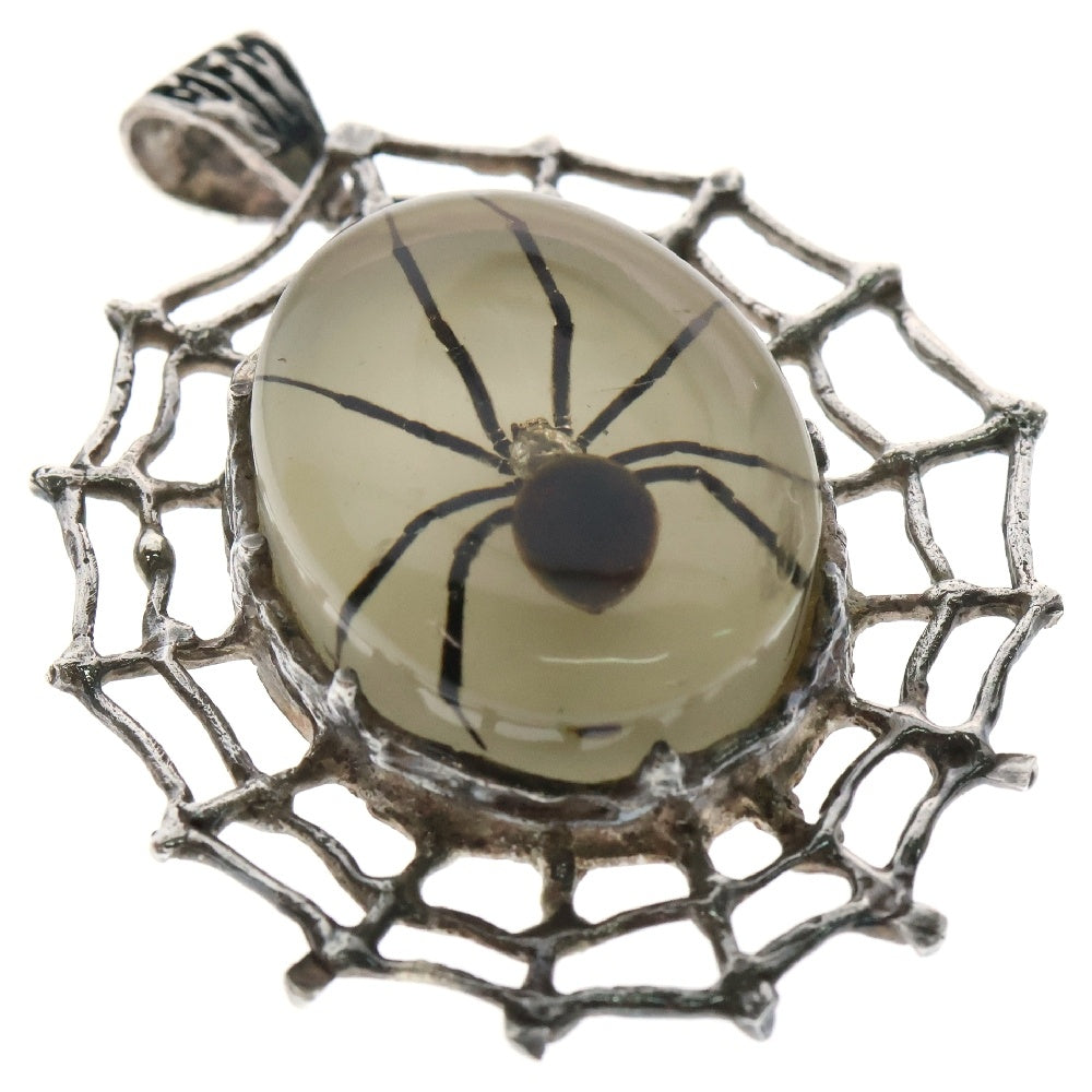 MFM(エムエフエム) LARGE OVAL PENDANT NECKLACE ラージ オーバル スパイダー ペンダントトップ ネックレス ホワイト/シルバー