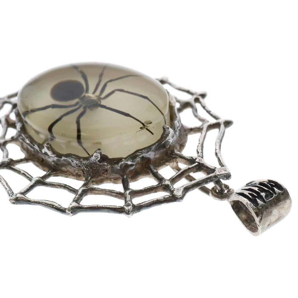 MFM(エムエフエム) LARGE OVAL PENDANT NECKLACE ラージ オーバル スパイダー ペンダントトップ ネックレス ホワイト/シルバー