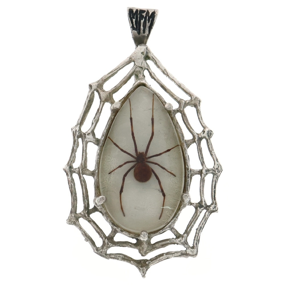 MFM(エムエフエム) LARGE TEAR DROP PENDANT NECKLACE ラージ ティアドロップ スパイダー ペンダントトップ ネックレス ホワイト/シルバー