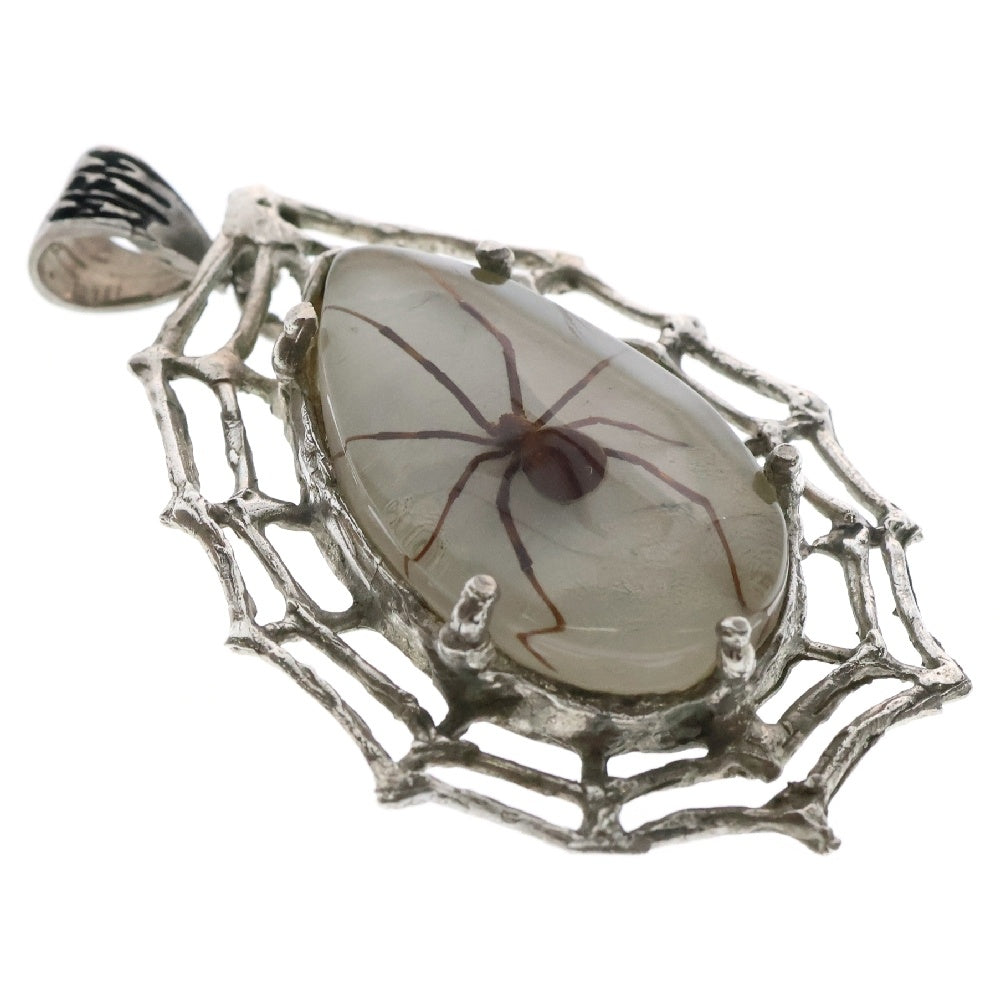 MFM(エムエフエム) LARGE TEAR DROP PENDANT NECKLACE ラージ ティアドロップ スパイダー ペンダントトップ ネックレス ホワイト/シルバー