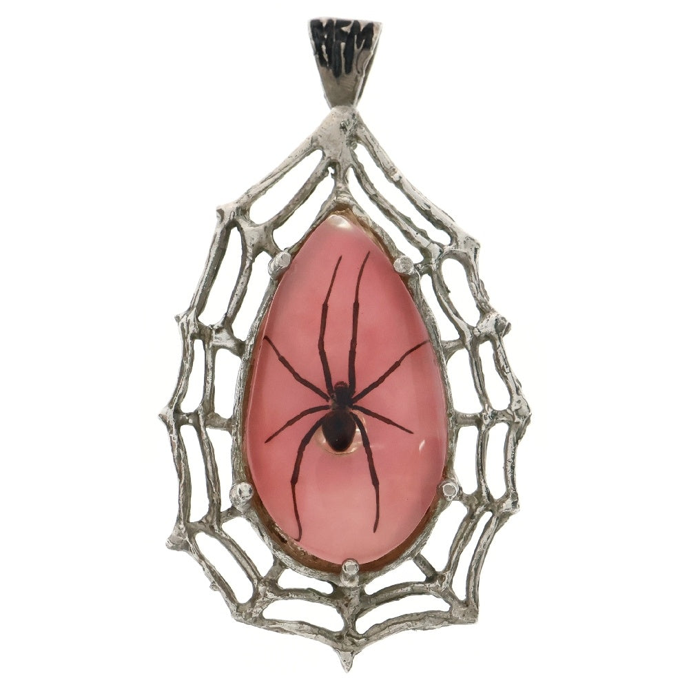 MFM(エムエフエム) LARGE TEAR DROP PENDANT NECKLACE ラージ ティアドロップ スパイダー ペンダントトップ ネックレス ピンク/シルバー