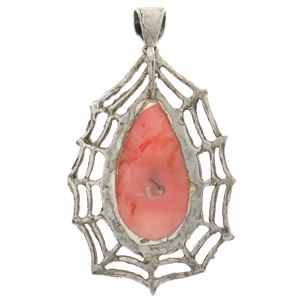 MFM(エムエフエム) LARGE TEAR DROP PENDANT NECKLACE ラージ ティアドロップ スパイダー ペンダントトップ ネックレス ピンク/シルバー