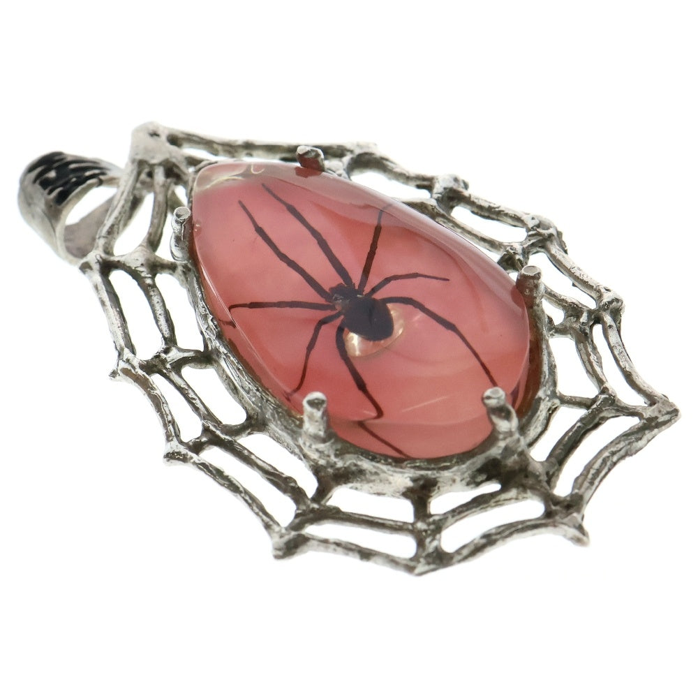 MFM(エムエフエム) LARGE TEAR DROP PENDANT NECKLACE ラージ ティアドロップ スパイダー ペンダントトップ ネックレス ピンク/シルバー