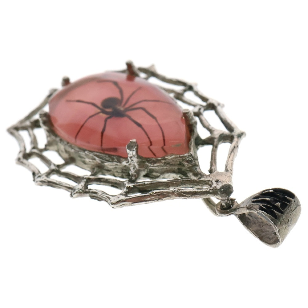 MFM(エムエフエム) LARGE TEAR DROP PENDANT NECKLACE ラージ ティアドロップ スパイダー ペンダントトップ ネックレス ピンク/シルバー