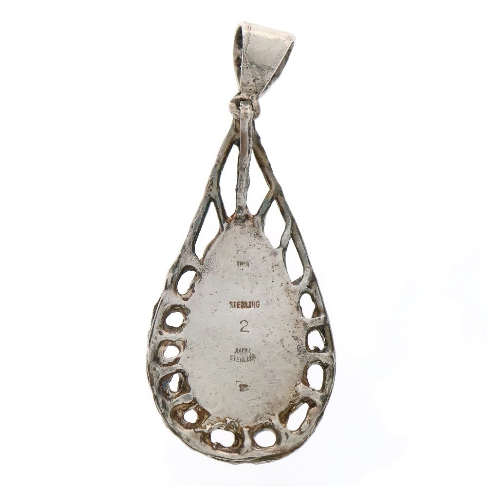 MFM(エムエフエム) TEAR DROP WEB PENDANT NECKLACE ティアドロップ スパイダー ウェブ ペンダントトップ ネックレス ピンク/シルバー