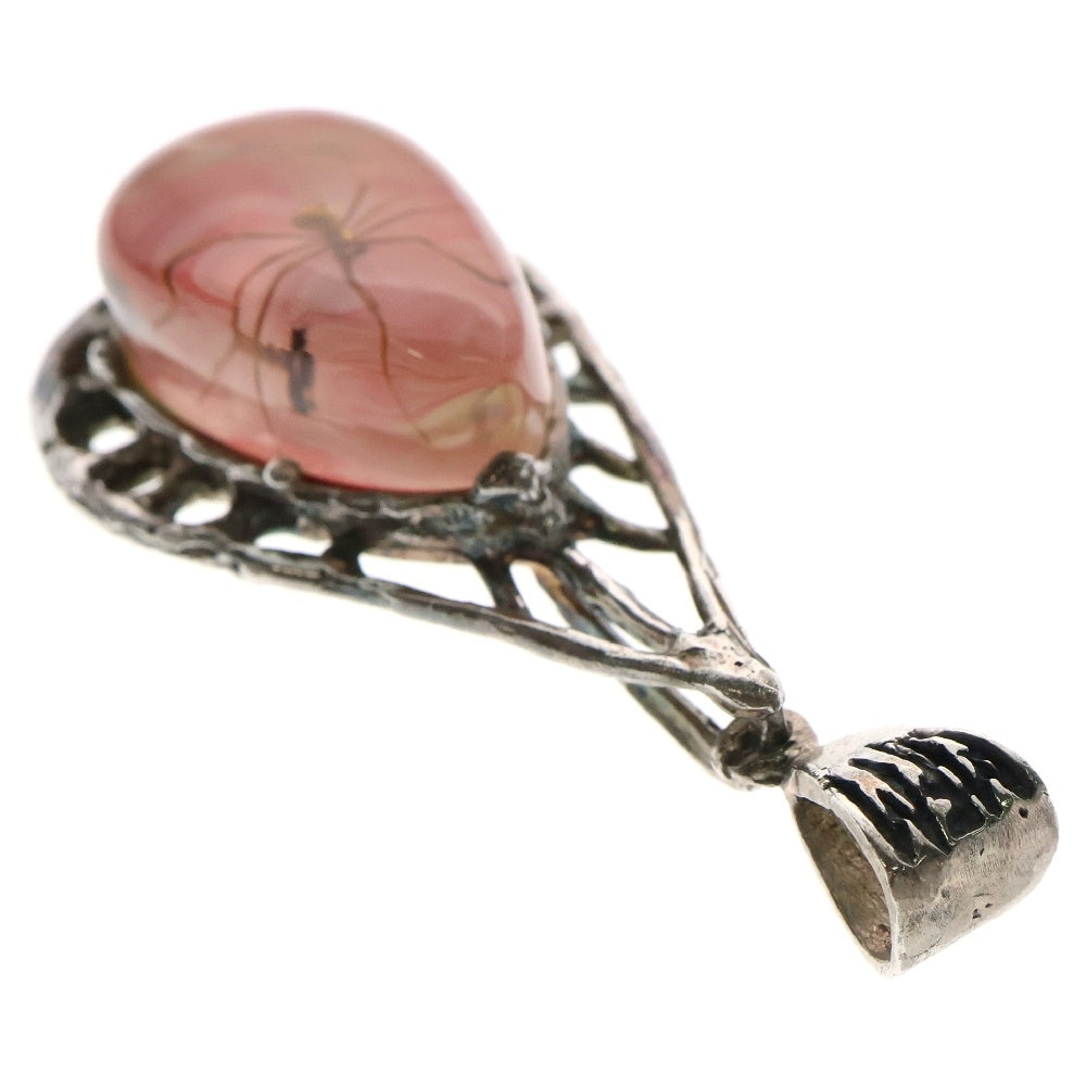 MFM(エムエフエム) TEAR DROP WEB PENDANT NECKLACE ティアドロップ スパイダー ウェブ ペンダントトップ ネックレス ピンク/シルバー