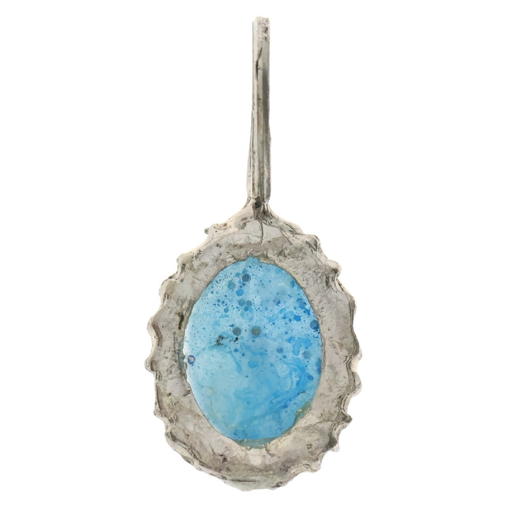 MFM(エムエフエム) OVAL PENDANT NECKLACE オーバル スパイダー ペンダントトップ ネックレス ライトブルー/シルバー