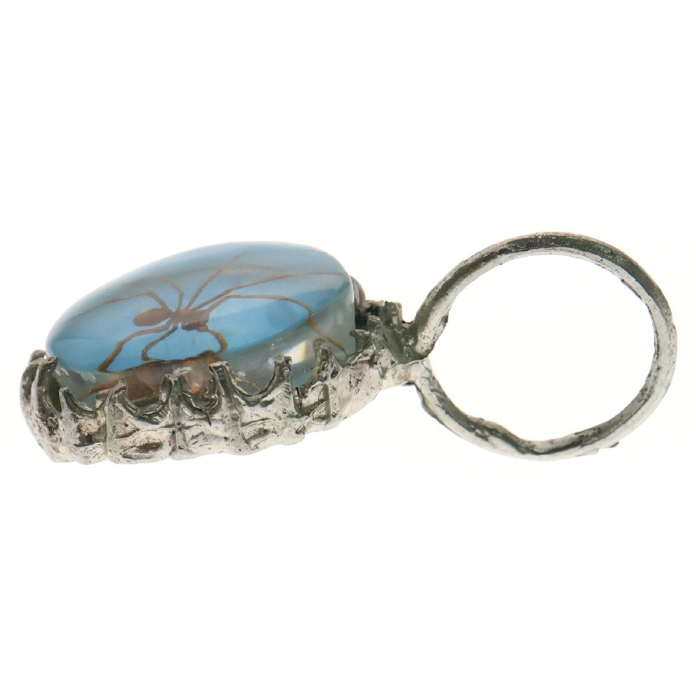 MFM(エムエフエム) OVAL PENDANT NECKLACE オーバル スパイダー ペンダントトップ ネックレス ライトブルー/シルバー