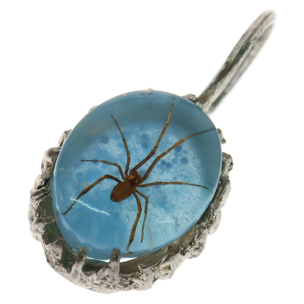 MFM(エムエフエム) OVAL PENDANT NECKLACE オーバル スパイダー ペンダントトップ ネックレス ライトブルー/シルバー