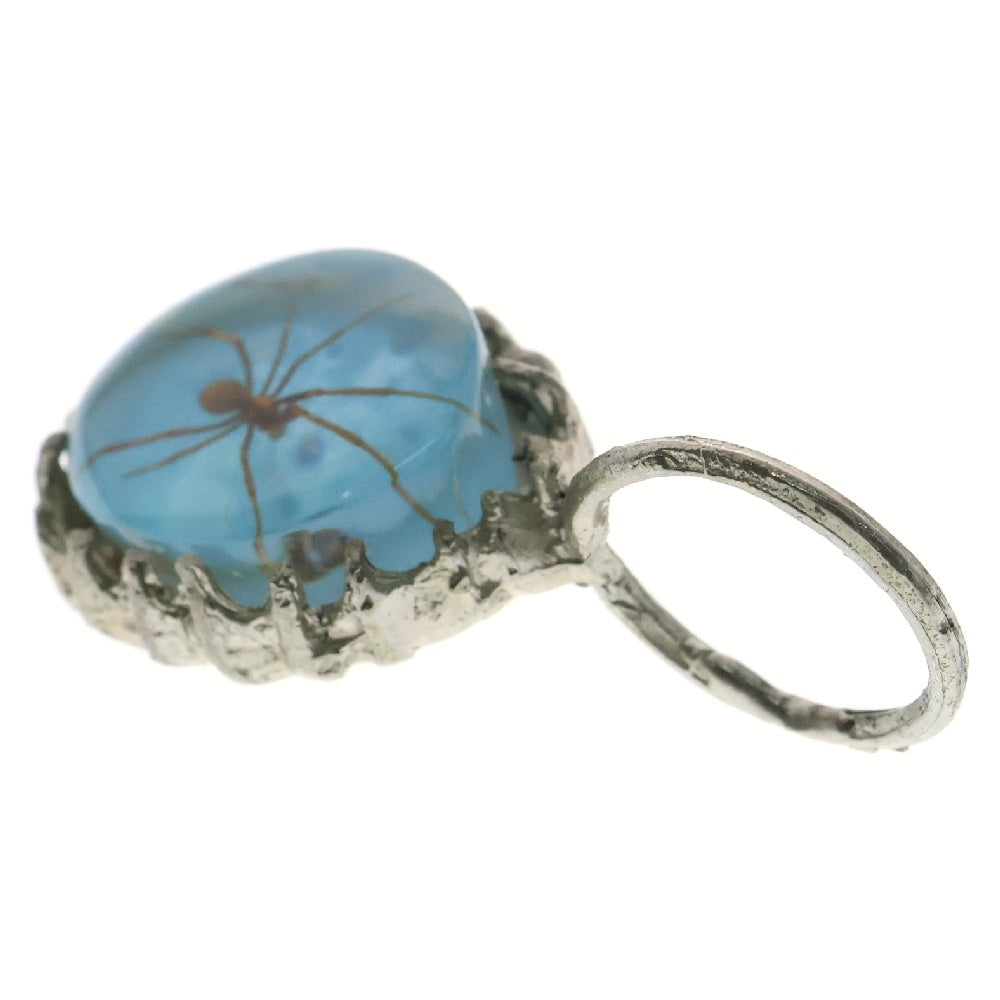 MFM(エムエフエム) OVAL PENDANT NECKLACE オーバル スパイダー ペンダントトップ ネックレス ライトブルー/シルバー