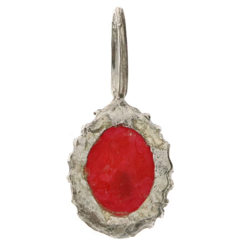 MFM(エムエフエム) OVAL PENDANT NECKLACE オーバル スパイダー ペンダントトップ ネックレス レッド/シルバー