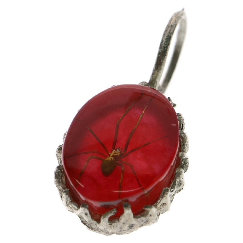 MFM(エムエフエム) OVAL PENDANT NECKLACE オーバル スパイダー ペンダントトップ ネックレス レッド/シルバー