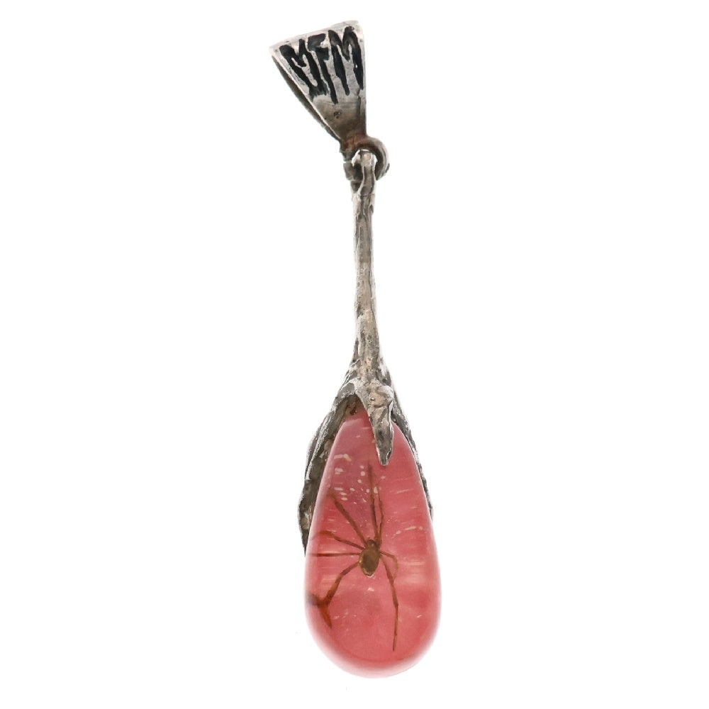 MFM(エムエフエム) TEAR DROP PENDANT NECKLACE ティアドロップ スパイダー ペンダントトップ ネックレス ピンク/シルバー