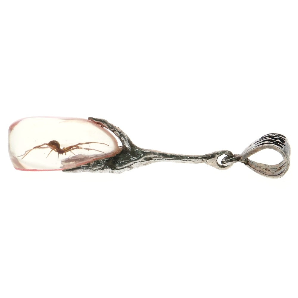 MFM(エムエフエム) TEAR DROP PENDANT NECKLACE ティアドロップ スパイダー ペンダントトップ ネックレス ピンク/シルバー