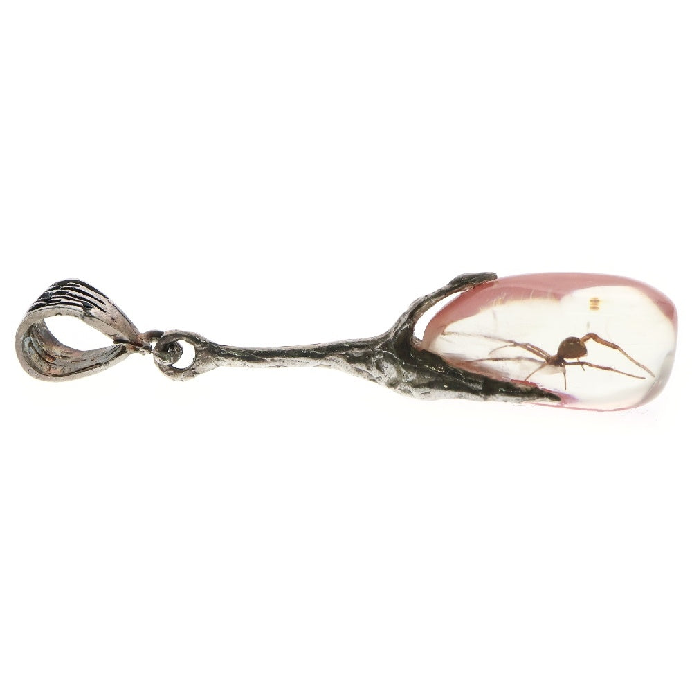 MFM(エムエフエム) TEAR DROP PENDANT NECKLACE ティアドロップ スパイダー ペンダントトップ ネックレス ピンク/シルバー