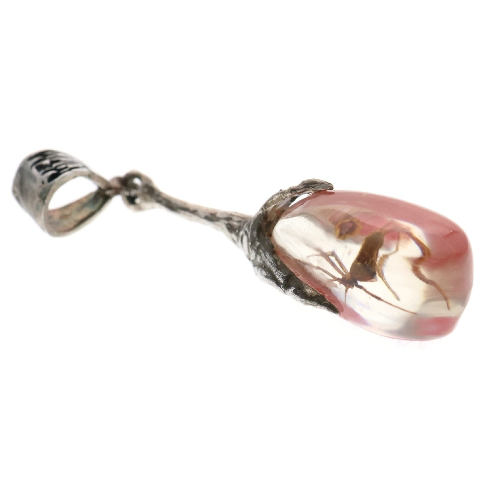 MFM(エムエフエム) TEAR DROP PENDANT NECKLACE ティアドロップ スパイダー ペンダントトップ ネックレス ピンク/シルバー
