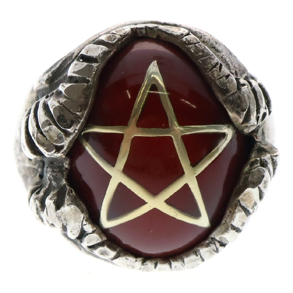 ALEX STREETER(アレックスストリーター) New Angel Devil Heart Ring ニューエンジェル デビル ハート ゴールドスター リング 指輪 20号 レッド/シルバー