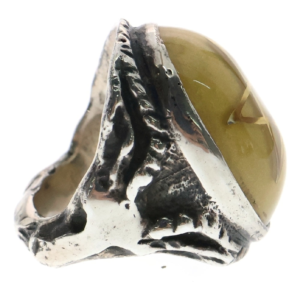 ALEX STREETER(アレックスストリーター) Angel Heart Ring エンジェルハート ゴールドスター バルティックアンバー リング 指輪 9号 イエロー/シルバー