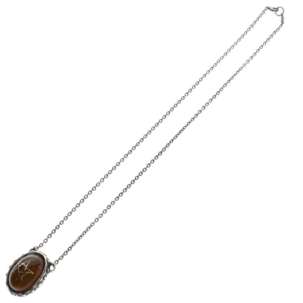 ALEX STREETER(アレックスストリーター) Angel Heart Necklace エンジェルハート ゴールドスター オリジナルアンバー ネックレス ペンダント ブラウン/シルバー