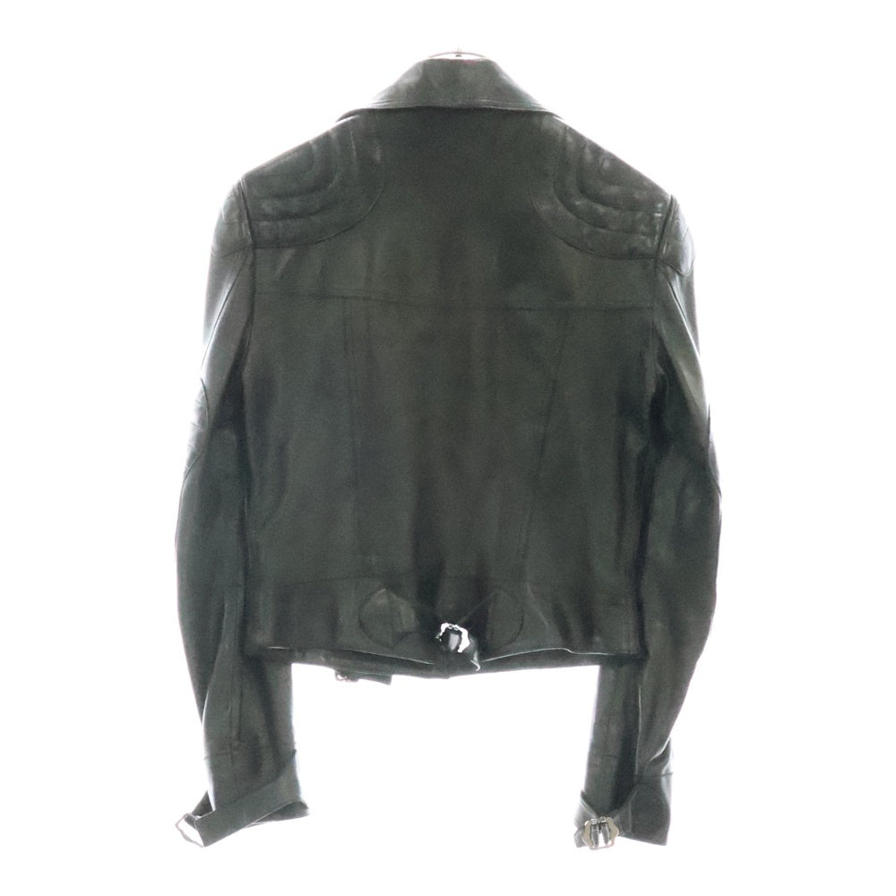 Christian Dior(クリスチャンディオール) 03SS ガリアーノ期 ラムレザー エルボーパッチ ダブルライダースジャケット ブラック レディース