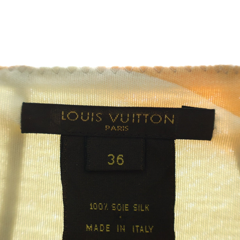 LOUIS VUITTON(ルイヴィトン) 総柄 シルク ロングスリーブ 長袖 ワンピース ベージュ レディース