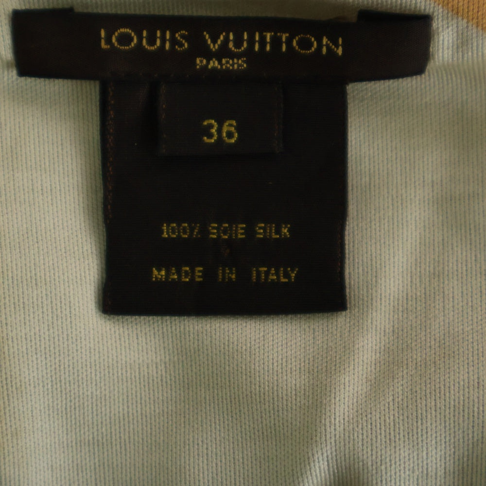LOUIS VUITTON(ルイヴィトン) 総柄 シルク ロングスリーブ 長袖 ワンピース ベージュ レディース