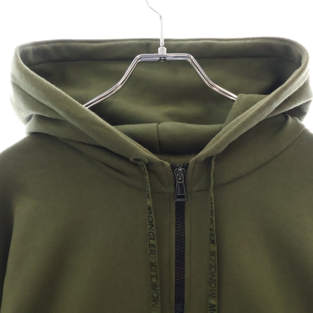 MONCLER(モンクレール) 19AW MAGLIA CARDIGAN ロゴテープ ジップアップ スウェット パーカー カーキ E20938460900 V8037