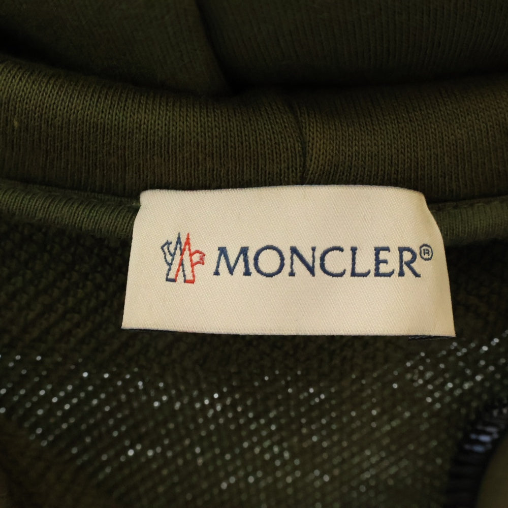 MONCLER(モンクレール) 19AW MAGLIA CARDIGAN ロゴテープ ジップアップ スウェット パーカー カーキ E20938460900 V8037
