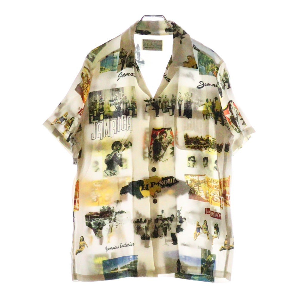 WACKO MARIA(ワコマリア) 17SS KINGSTON JAMAICA S/S HAWAIIAN SHIRT キングストン ジャマイカ 総柄プリント オープンカラー ハワイアン アロハ 半袖シャツ ホワイト