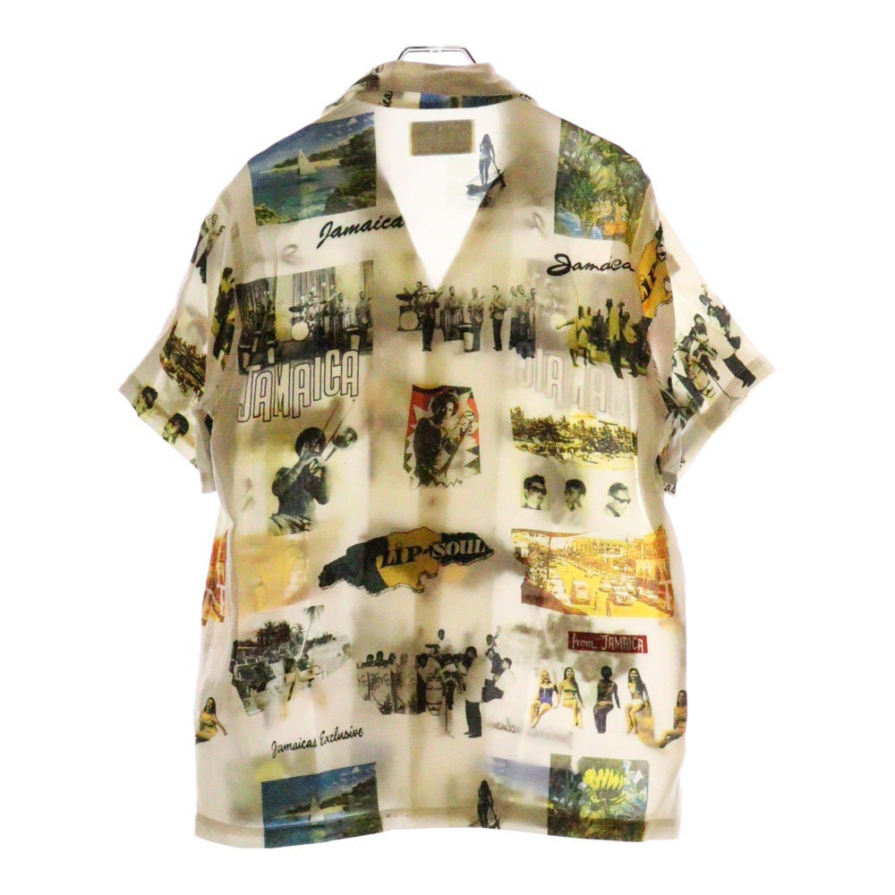 WACKO MARIA(ワコマリア) 17SS KINGSTON JAMAICA S/S HAWAIIAN SHIRT キングストン ジャマイカ 総柄プリント オープンカラー ハワイアン アロハ 半袖シャツ ホワイト