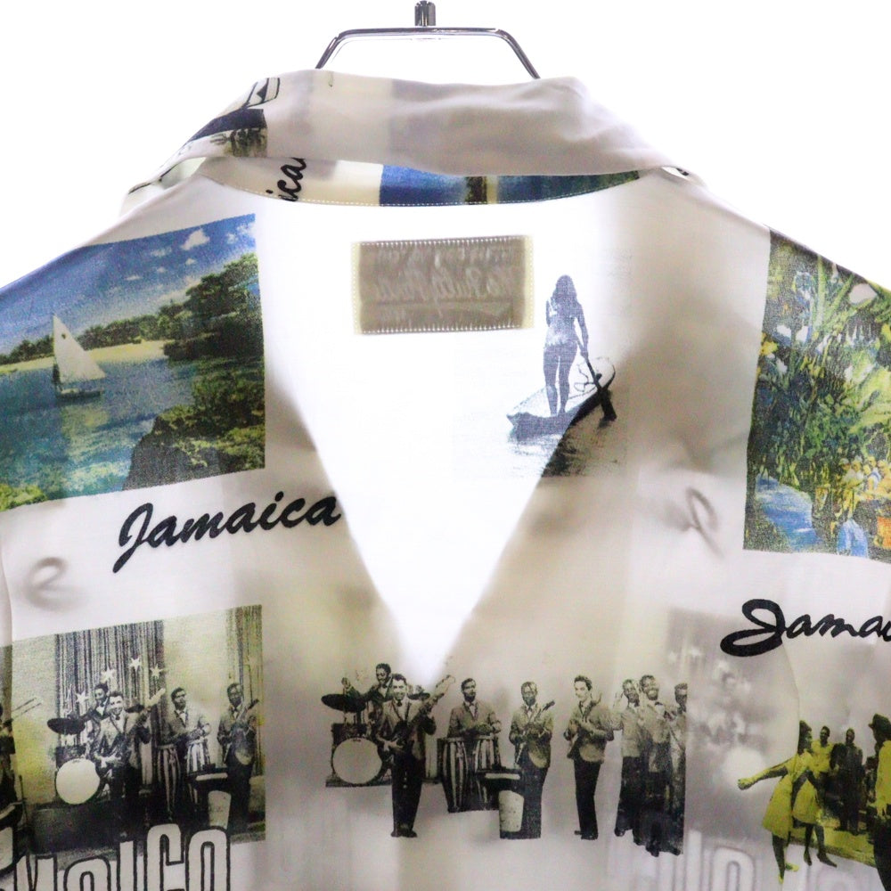 WACKO MARIA(ワコマリア) 17SS KINGSTON JAMAICA S/S HAWAIIAN SHIRT キングストン ジャマイカ 総柄プリント オープンカラー ハワイアン アロハ 半袖シャツ ホワイト