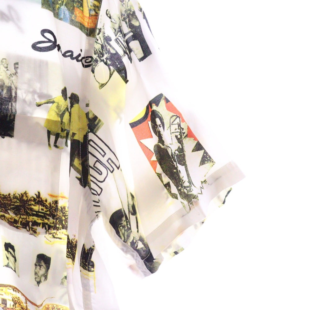 WACKO MARIA(ワコマリア) 17SS KINGSTON JAMAICA S/S HAWAIIAN SHIRT キングストン ジャマイカ 総柄プリント オープンカラー ハワイアン アロハ 半袖シャツ ホワイト