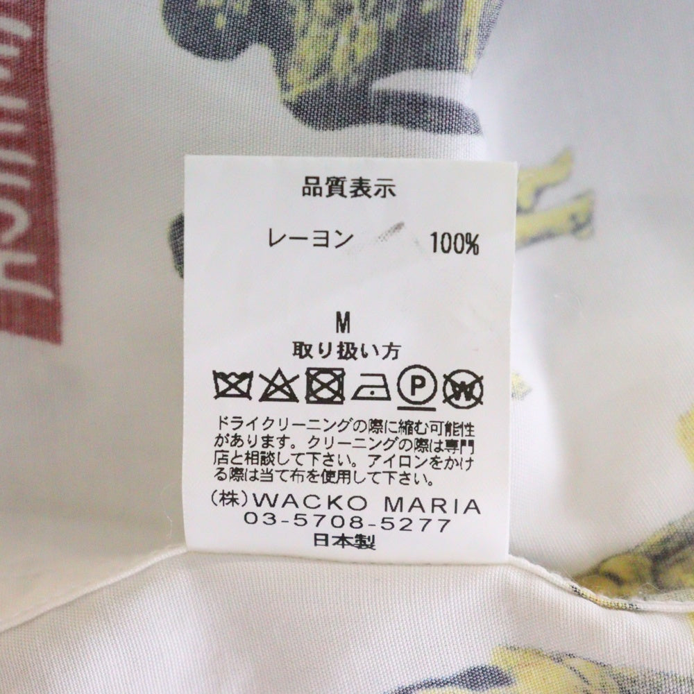 WACKO MARIA(ワコマリア) 17SS KINGSTON JAMAICA S/S HAWAIIAN SHIRT キングストン ジャマイカ 総柄プリント オープンカラー ハワイアン アロハ 半袖シャツ ホワイト