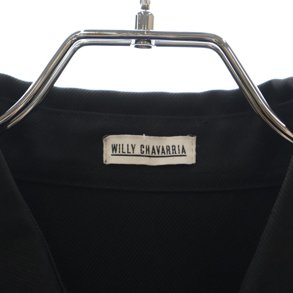 WILLY CHAVARRIA(ウィリーチャバリア) BIG WILLY LS SHIRT ビッグウィリー オーバーサイズ レギュラーカラー シャツジャケット ブラック