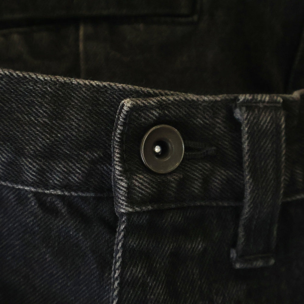 ESSAY(エッセイ) OVERSIZED TAPERED PANT オーバーサイズ テーパード カットオフ デニムパンツ ブラック ES02P-03