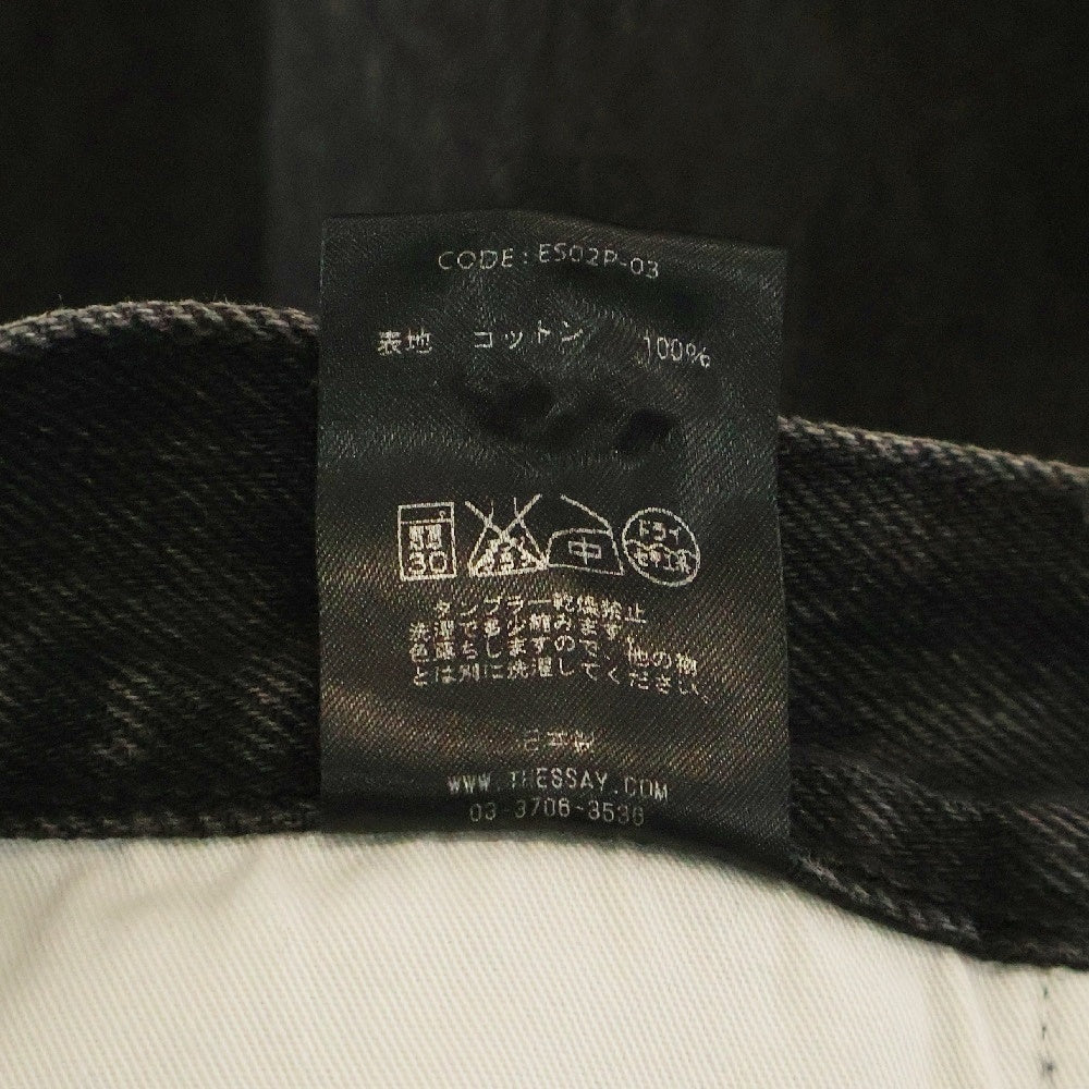 ESSAY(エッセイ) OVERSIZED TAPERED PANT オーバーサイズ テーパード カットオフ デニムパンツ ブラック ES02P-03