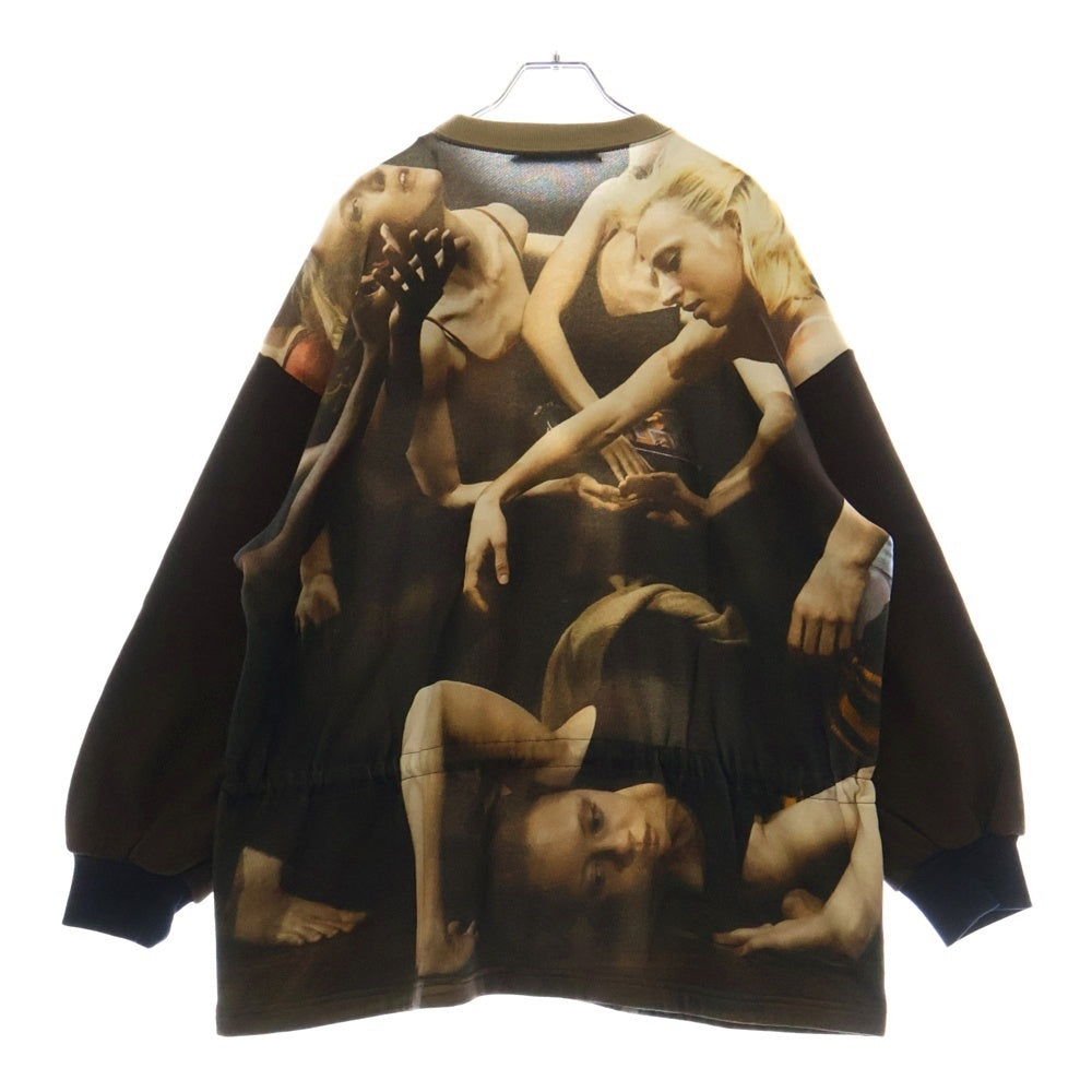 UNDERCOVER(アンダーカバー) 19AW SUSPIRIA サスペリア フロントコード付 総柄 クルーネック 長袖 スウェットトレーナー ブラック レディース UCX1801-1