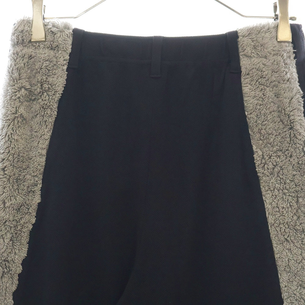 KIKO KOSTADINOV(キココスタディノフ) ボア切替 スラックスパンツ ブラック/グレー