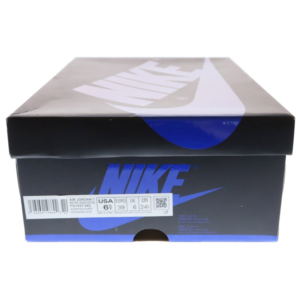 NIKE(ナイキ) AIR JORDAN 1 RETRO HIGH OG GS Royal Reimagined エアジョーダン1 レトロ ロイヤルリイマジンド ハイカットスニーカー レディース US6.5/24.5cm FD1437-042