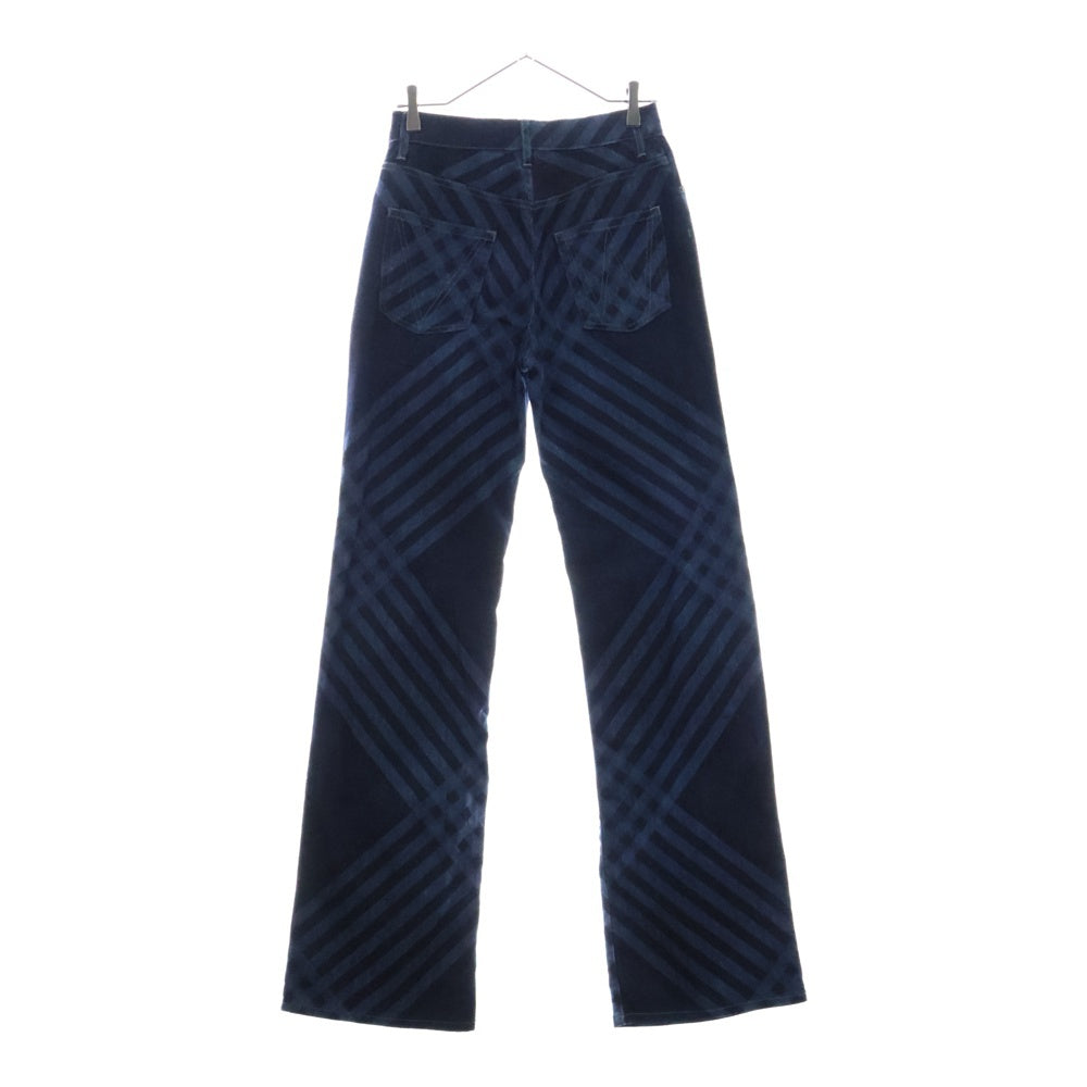 Vivienne Westwood(ヴィヴィアンウエストウッド) CHECK TAPERD JEANS チェック柄 テーパードジーンズ ジップフライデニムパンツ ブルー/ネイビー レディース